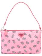 Prada Elephant Print Clutch Bag, Women's, Pink/purple, Calf Leather/polyester