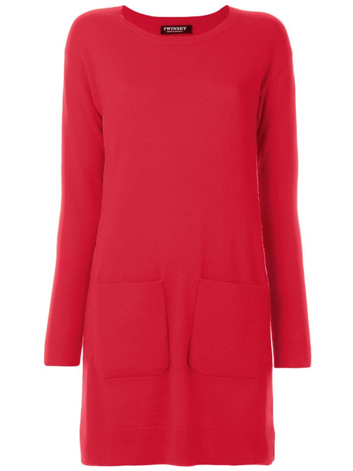 Twin-set Knitted Mini Dress - Red