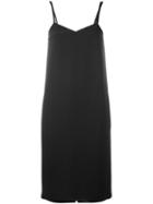 Jil Sander Navy Spaghetti Strap Shift Dress, Women's, Size: 36, Black, Acetate/cupro/rayon/wool
