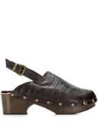 Avec Modération Ruka Embossed Style Clogs - Brown