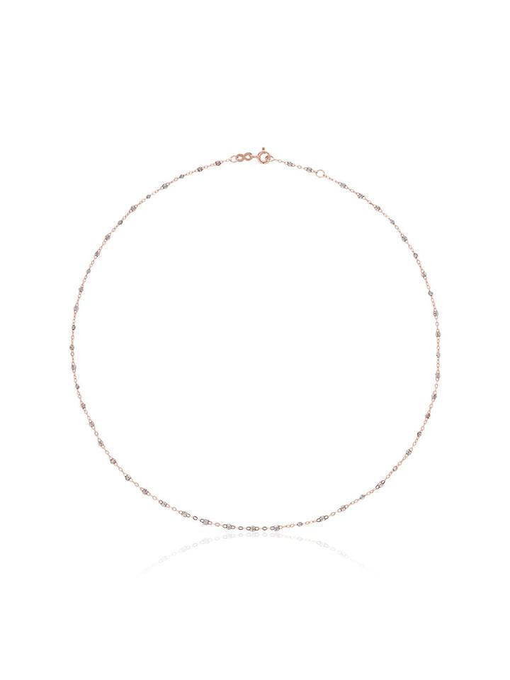 Gigi Clozeau 18k Rose Gold Diamond Bead Necklace - Metallic