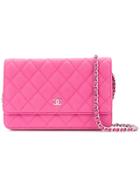 Chanel Vintage Quilted Cc Crossbody Bag - Pink & Purple