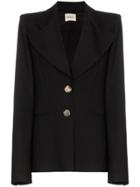 Khaite Alexis Oversized Lapels Blazer Jacket - Black