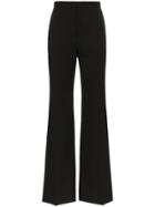 Givenchy High Waisted Wide Leg Wool Trousers - Black