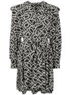 Isabel Marant Printed V-neck Dress - Black