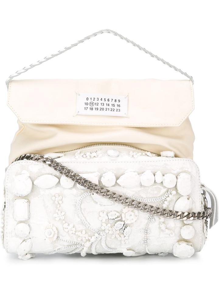 Maison Margiela Embellished Shoulder Bag, Women's, White