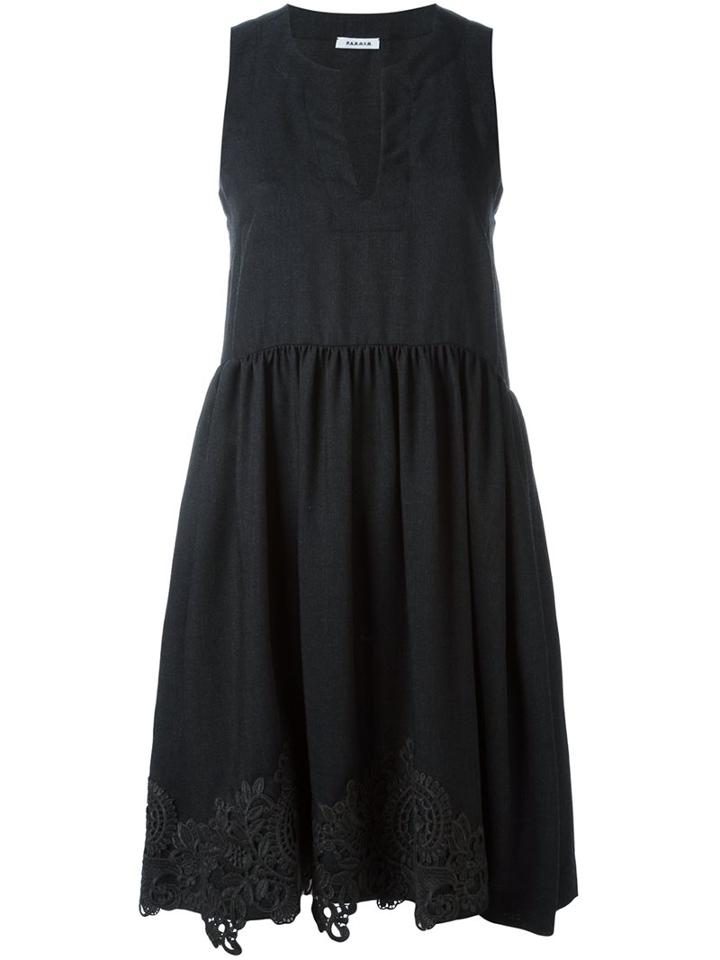 P.a.r.o.s.h. Embroidered Detail Dress, Women's, Size: Small, Black, Acrylic/polyester/wool/virgin Wool