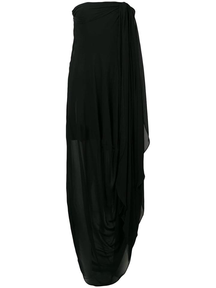 Jacquemus Strapless Sheer Gathered Dress - Black