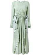Fendi - Long Sleeve Dress - Women - Silk/cotton/viscose - 40, Green, Silk/cotton/viscose