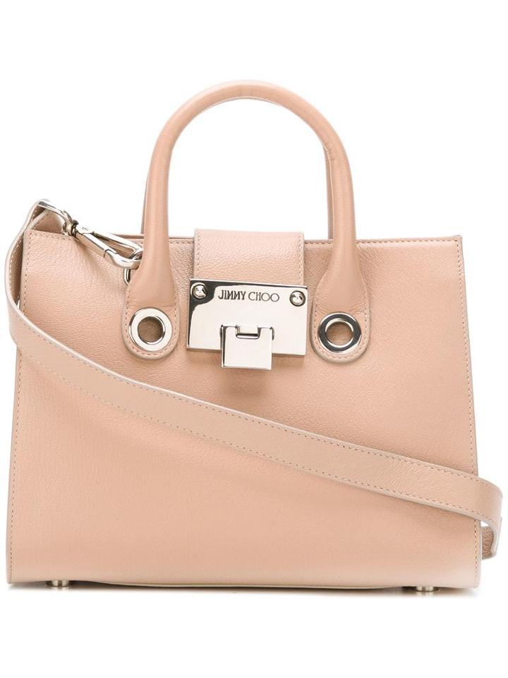 Jimmy Choo Small Riley Tote, Women's, Pink/purple, Calf Leather