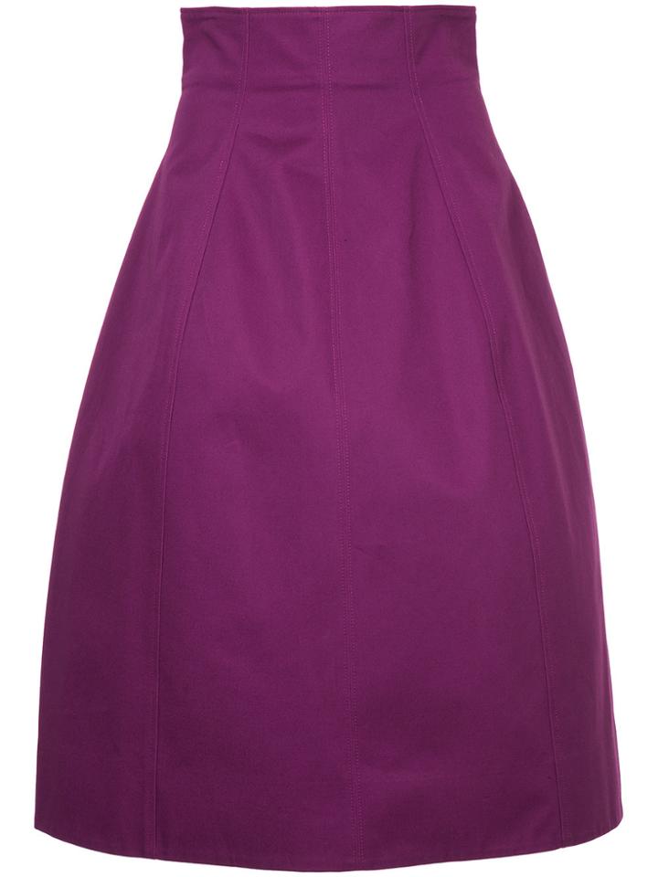 Le Ciel Bleu High Waisted Flared Skirt - Pink & Purple