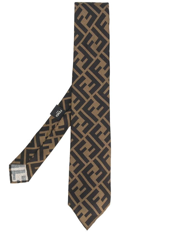 Fendi Ff Logo Tie - Black