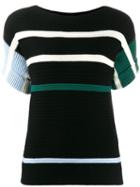 Ps Paul Smith Striped Knit Top - Black