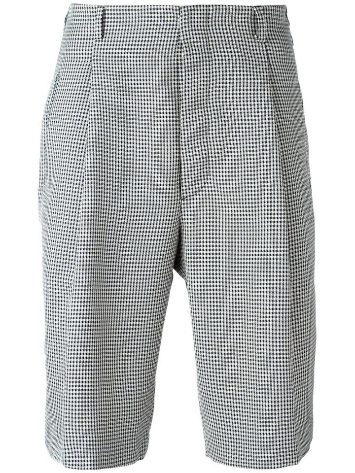 Fendi Houndstooth Shorts, Size: 46, Nude/neutrals, Polyester/viscose