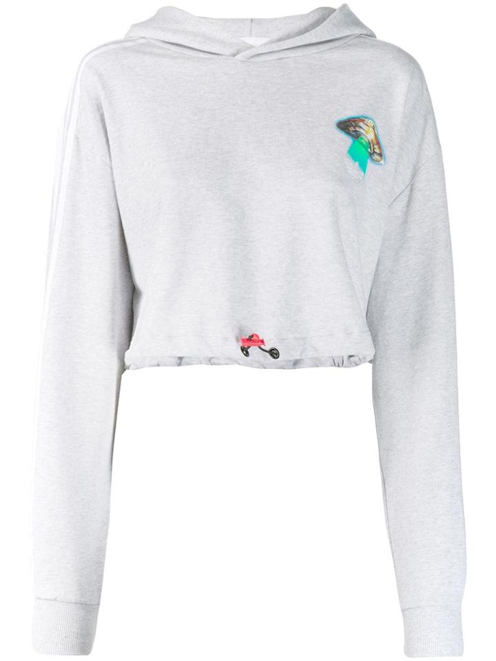 Adidas Fiorucci Cropped Hoodie - Grey