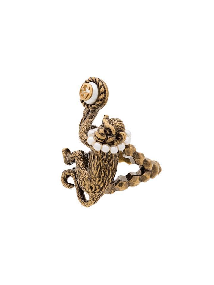 Gucci Monkey Ring - Metallic