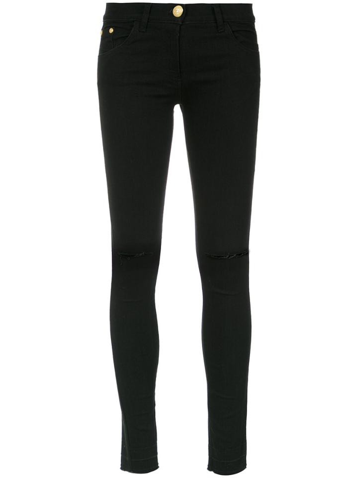 Andrea Bogosian Knee Ripped Skinny Jeans - Black