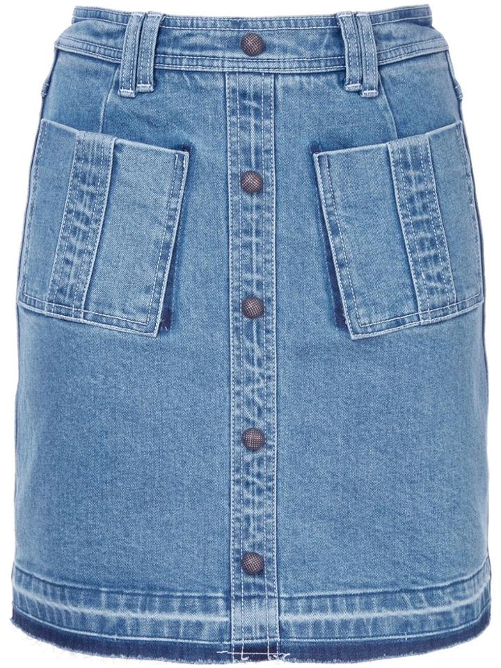 Aje Double Pockets Denim Skirt - Blue