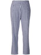 Semicouture Checked Straight-leg Trousers - Blue