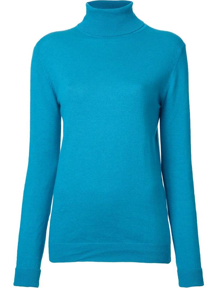 Cityshop 'city' Turtleneck Jumper, Women's, Blue, Cotton/cashmere