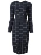 Christian Siriano Check Print Fitted Dress