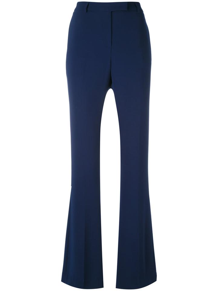 Ql2 - Nellie Flared Trousers - Women - Cotton/polyester - 48, Blue, Cotton/polyester