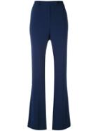 Ql2 - Nellie Flared Trousers - Women - Cotton/polyester - 48, Blue, Cotton/polyester