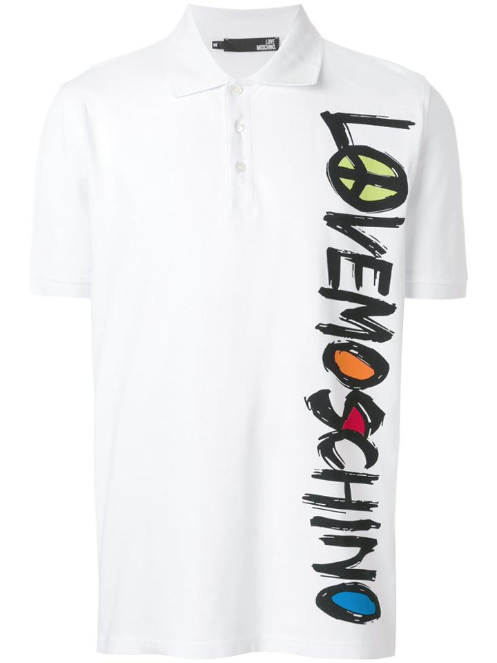 Love Moschino Graphic Print Polo Shirt - White