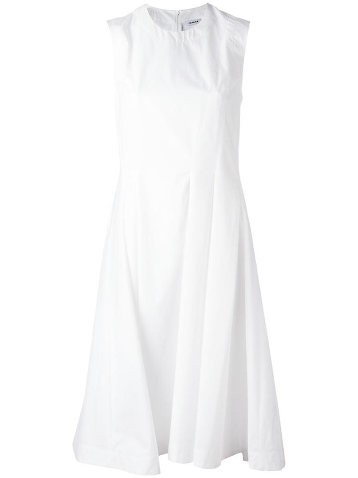 P.a.r.o.s.h. Pleated Midi Dress, Women's, White, Cotton