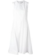 P.a.r.o.s.h. Pleated Midi Dress, Women's, White, Cotton