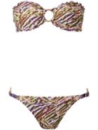 Amir Slama Printed Bandeau Bikini Set, Women's, Size: Gg, Elastodiene