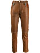 Golden Goose Snake Skin Detail Trousers - Brown