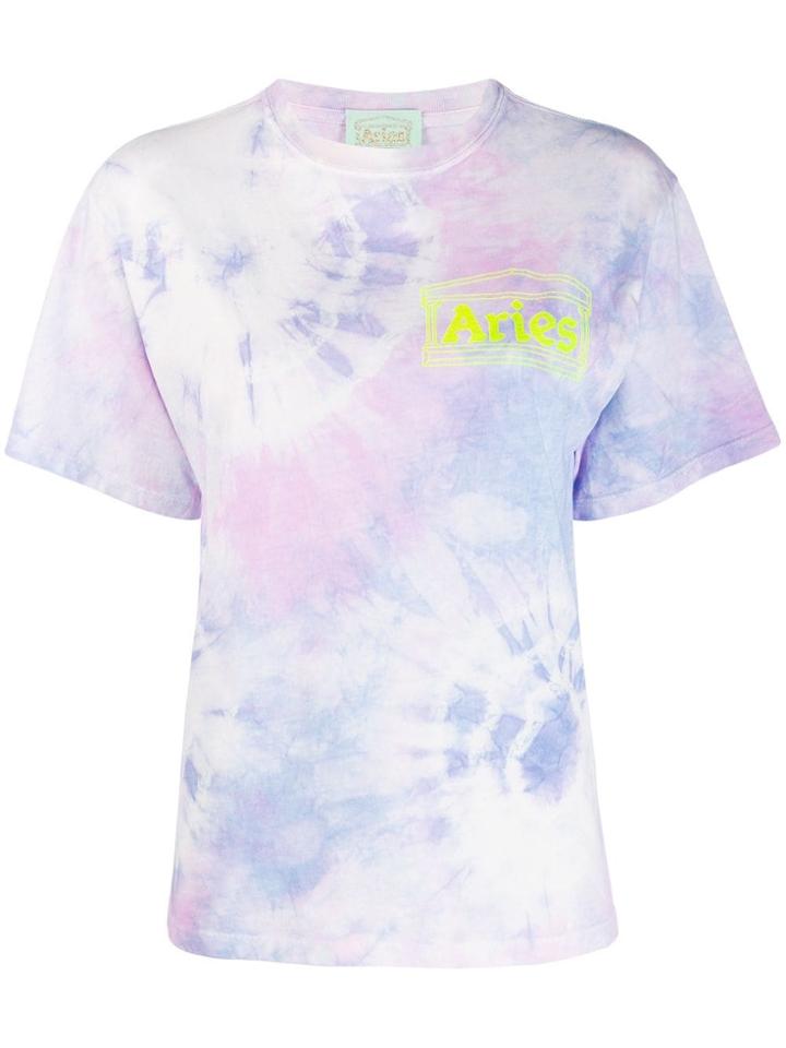 Aries Tie-dye Print T-shirt - Purple