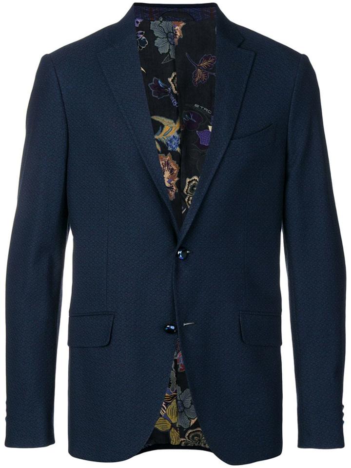 Etro Embellished Button Blazer - Blue
