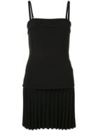 Dion Lee Pleated Hem Mini Dress - Black