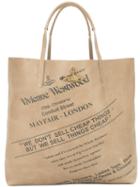 Vivienne Westwood - Logo Print Shopping Bag - Women - Leather - One Size, Women's, Nude/neutrals, Leather