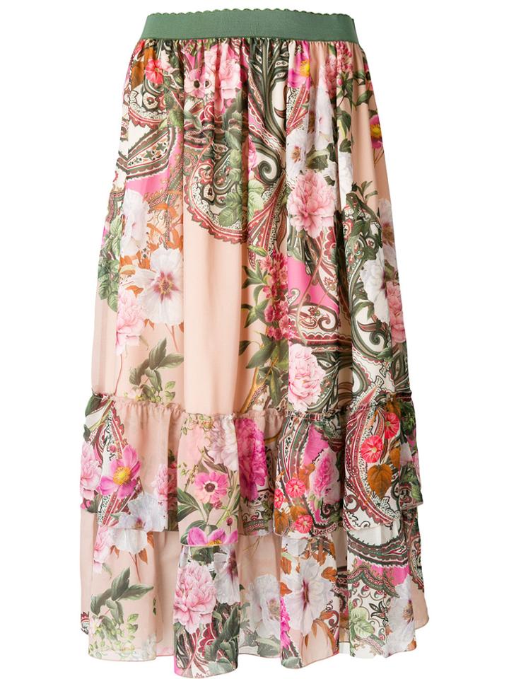 Blugirl Floral Print Skirt - Multicolour
