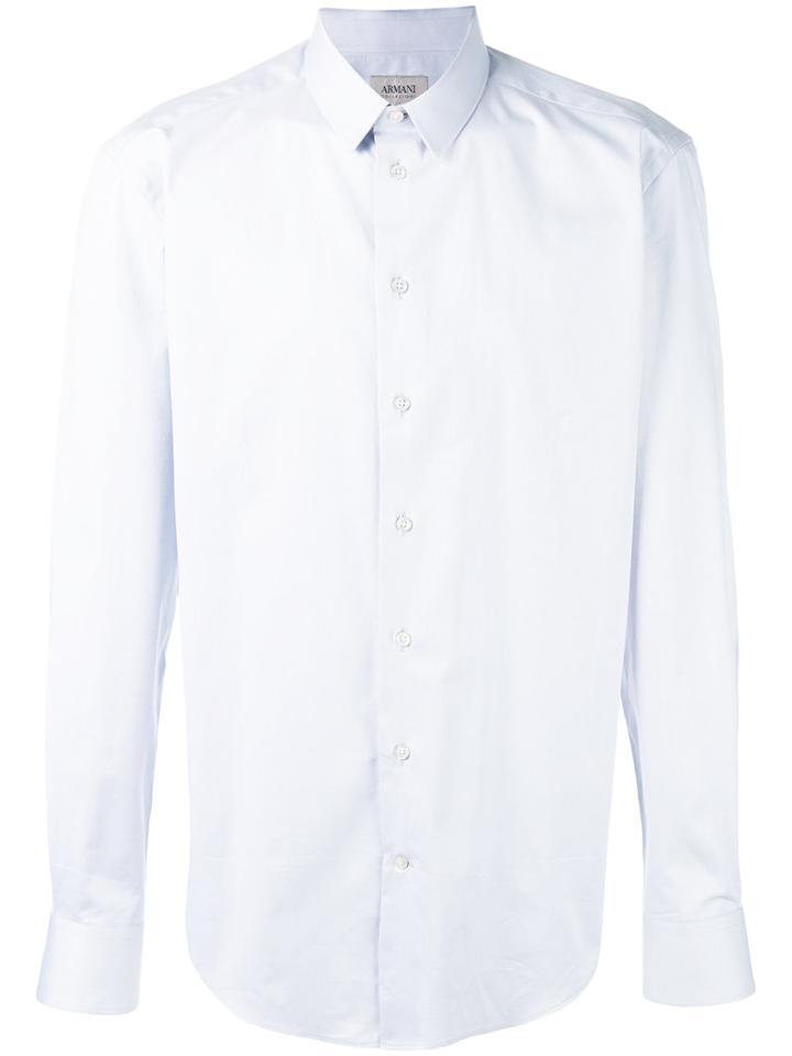 Armani Collezioni - Classic Shirt - Men - Cotton/spandex/elastane - 41, Grey, Cotton/spandex/elastane