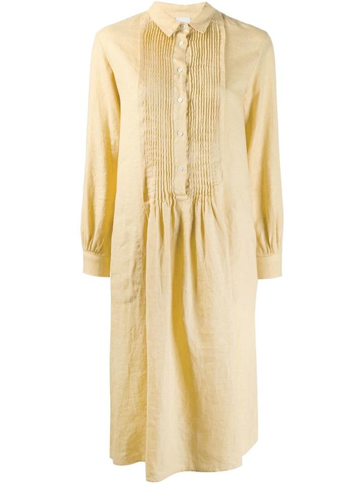Aspesi Pleated Bib Midi Dress - Yellow