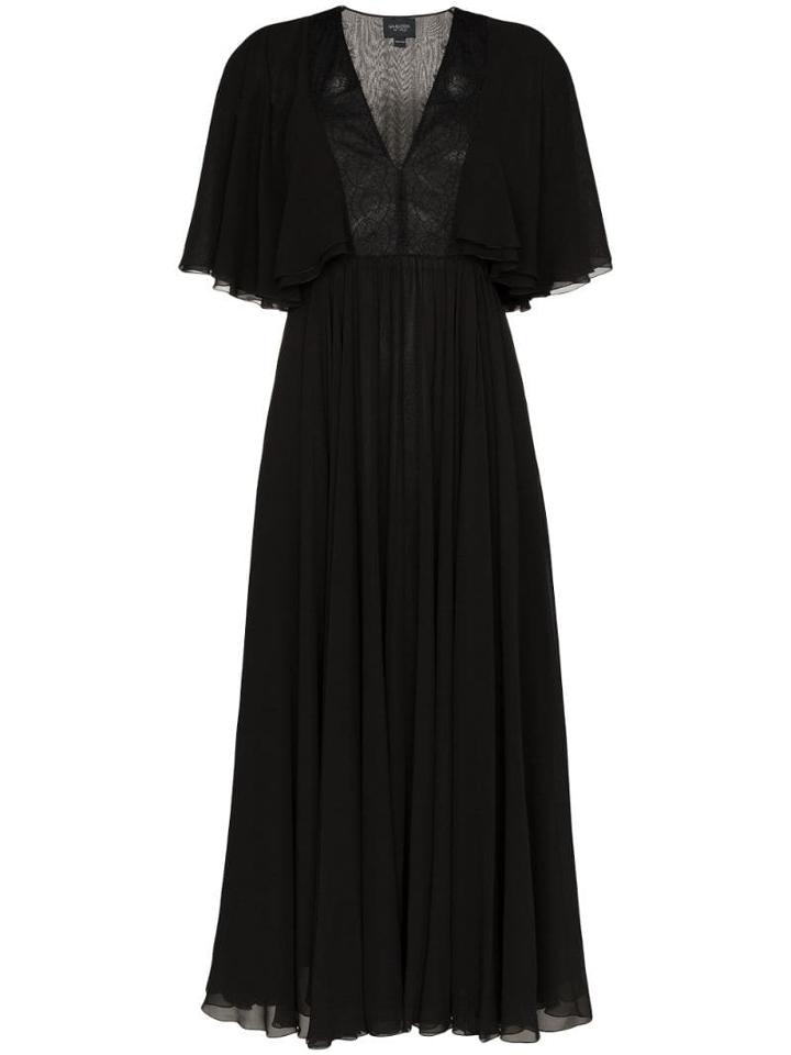 Giambattista Valli Georgette Flared Sleeve Dress - 101 - Black