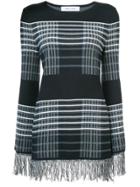 Prabal Gurung Checked Fringed Jumper - Black