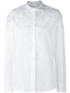 Ermanno Scervino Lace Inserts Shirt, Women's, Size: 42, White, Cotton/viscose/polyamide/polyester