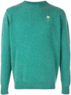 The Elder Statesman Cashmere Embroidered Sweater - Green