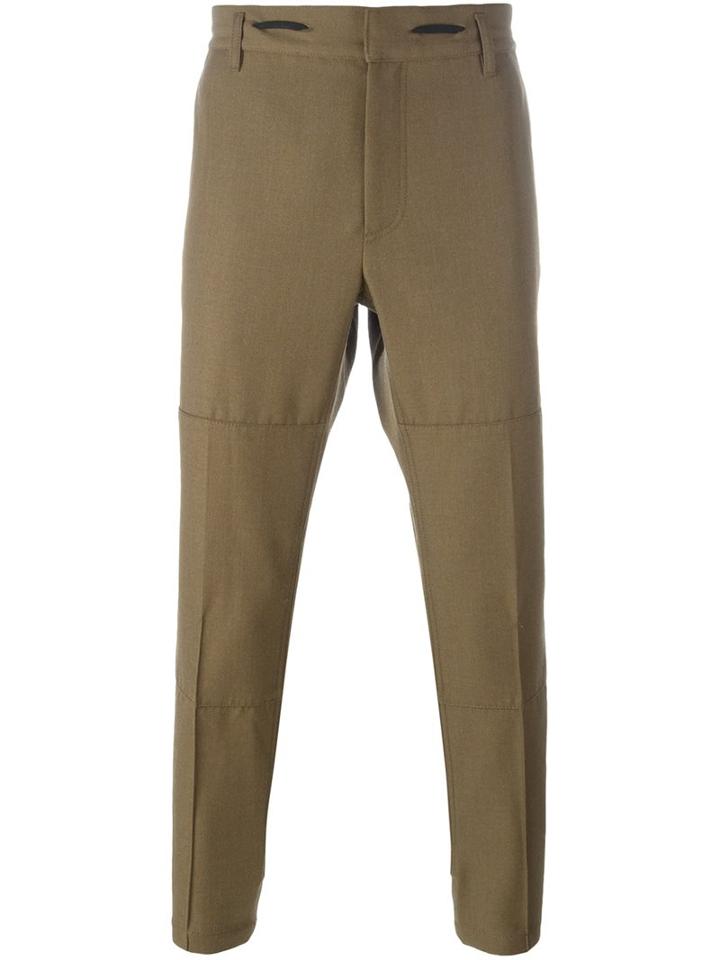 Marc Jacobs Panelled Cropped Trousers, Men's, Size: 48, Green, Polyester/virgin Wool
