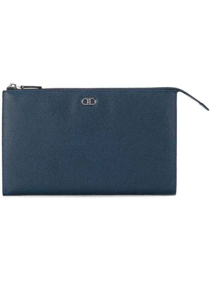 Salvatore Ferragamo Double Gancio Clutch Bag - Blue