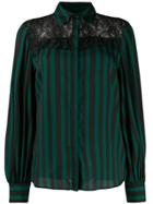 Liu Jo Striped Lace-panels Shirt - Black