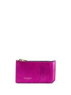 Saint Laurent Metallic Finish Cardholder - Pink