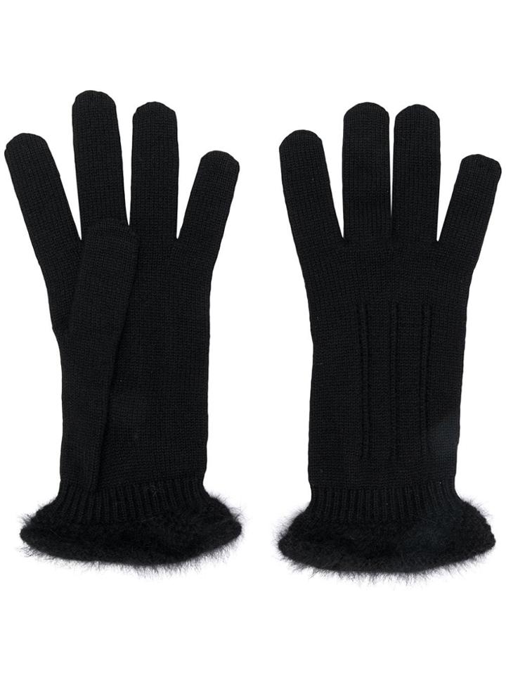 Cruciani Knitted Glovers - Black