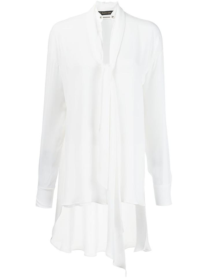 Plein Sud Fringed Neck Tie Blouse
