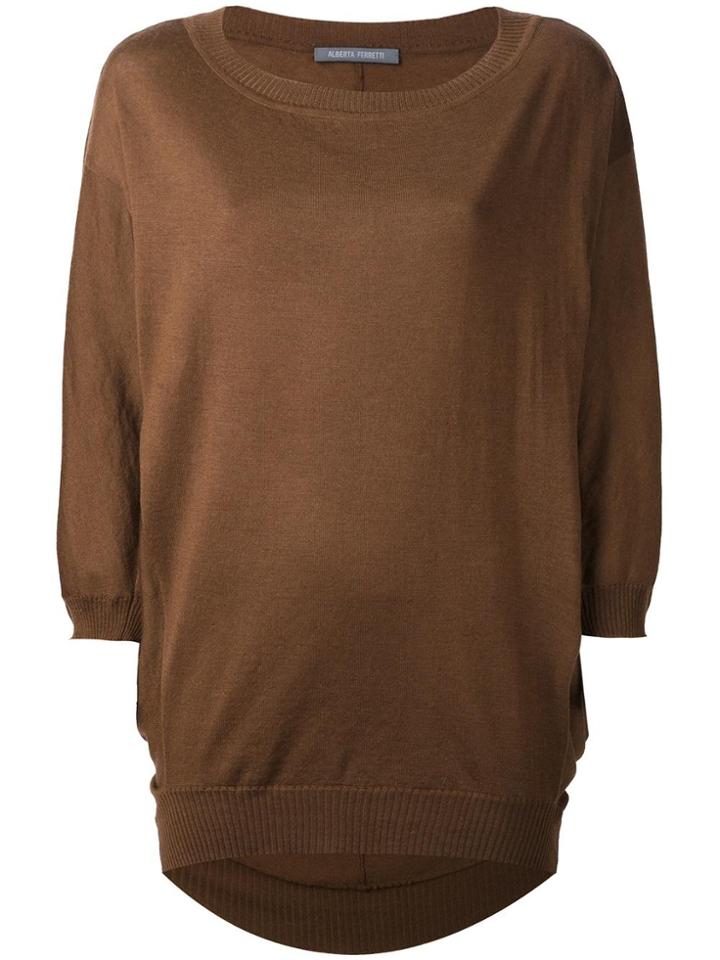 Alberta Ferretti Loose Fit Knit Jumper - Brown